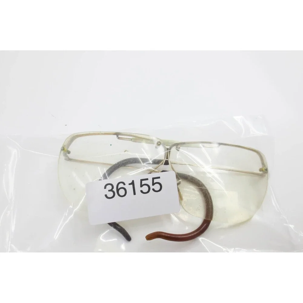 Vintage Gold Tone Rimless Eyeglasses Cable Temples Antique Style Frames 36155
